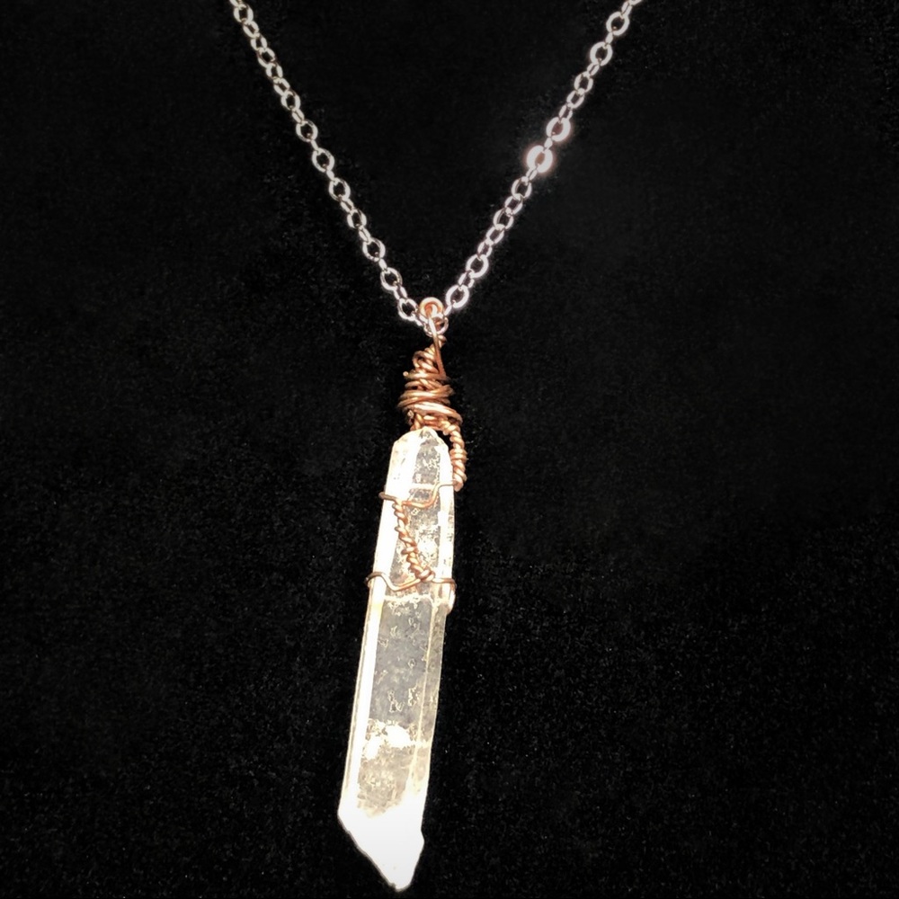 🔴SALE🔴Clear Quartz Wire Wrapped Crystal Necklace